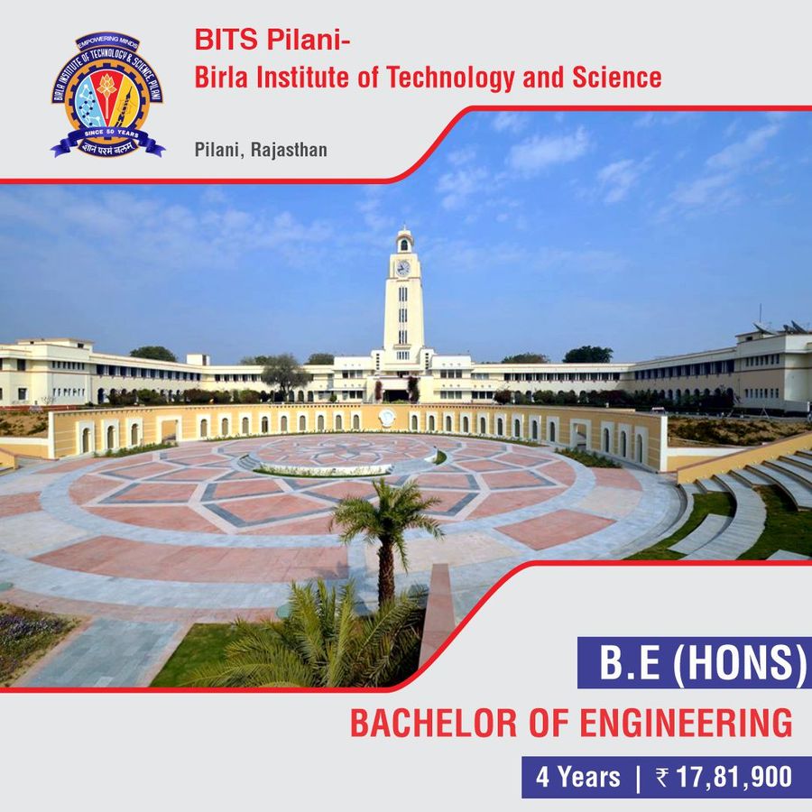 Bachelor of Engineering [B.E] {Hons.} at BITS Pilani - Birla Institute of Technology And Science, Rajasthan - Other
